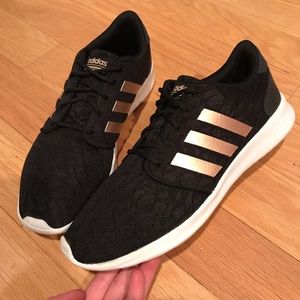 adidas sneakers with rose gold stripes